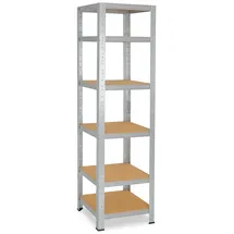 shelfplaza HOME 200x30x30 cm Schwerlastregal in verzinkt mit 6 Böden und 145 kg Traglast pro Boden