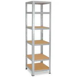 shelfplaza HOME 200x30x30 cm Schwerlastregal in verzinkt mit 6 Böden und 145 kg Traglast pro Boden