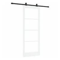 vidaXL Haustür Schiebetür ORKDAL Weiß und Schwarz 83 x 211 cm (1-St) schwarz