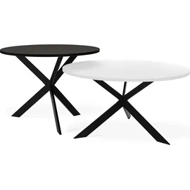 WFL GROUP Couchtisch Lev Schwarz/Weiß Rund 75 x 42 cm