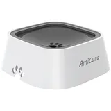 AmiCura Napf trinkbrunnen für katze, Auslaufsicherer Trinknapf, Reisenapf, spritzwassergeschutzter Trinkbrunnen, geeignet für drinnen, draußen und im Auto grau