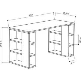 Dmora Schreibtisch Betelgeuse Weiß / Eiche