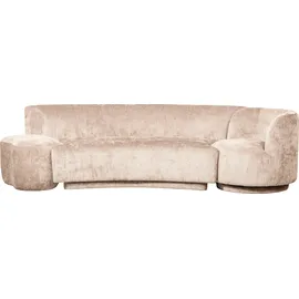 Woood Sofa Combi-Popular aus Chenille-Stoff, modernes Set mit Sessel Farbe Natur, 4–5 Sitzplätze