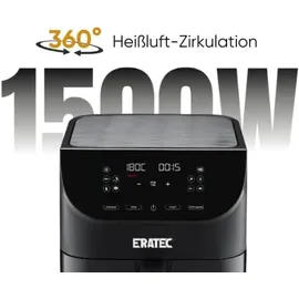 Eratec AF-60 Heißluftfritteuse XXL 5,5L 1500W schwarz