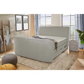 Jockenhöfer Gruppe Boxspringbett »Bel Air erhältlich in der Größe 180x200cm« mit versenkbarem TV-Lift und Fernbedienung, Bettkasten/Stauraum grau