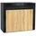 Vladon Valencia 108 x 92 x 40 cm Schwarz matt/Eiche Natur/Schwarz Hochglanz