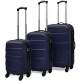 vidaXL Hartschalenkoffer-Set 4-Rollen 45,5/55/66 cm / 45-66 l blau