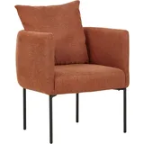 Beliani Sessel Malmos Stoff 72 x 71 x 70 cm Goldbraun mit Kissen