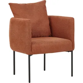 Beliani Sessel Malmos Stoff 72 x 71 x 70 cm Goldbraun mit Kissen