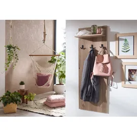 Massivmoebel24 Wandgarderobe Villanders 140 x 20 x 50 cm Eiche