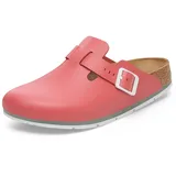 Birkenstock Damen Herren Boston Pro Hausschuhe Leder Pantoletten - Clogs - Zertifiziert nach EN ISO 20347:2043 - Berufsschuhe für Medizin, Gastronomie und Service - Mars Red - 47 - 47 EU