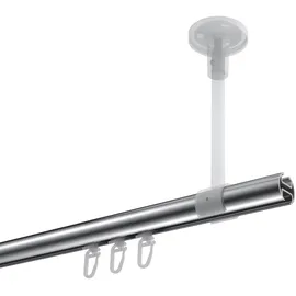 Interdeco GARDINENSTANGE INNENLAUF Sonette Sitra 160 cm, 1-läufig, 20 mm Ø Chrom