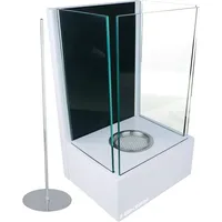 HEKERS Dekokamin eckiger Ethanol-Tisch- oder Wandkamin Edelstahl weiß