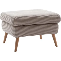 Hocker EXXPO - SOFA FASHION "Scandi bequem und elegant mit hohem Holzfuß", braun (cappuccino), B:72cm H:47cm T:62cm, Hocker, Fußhocker, bequem und elegant mit hohem Holzfuß