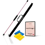 sweatness Schwingstab Fitness Stab 160 cm - Von Therapeuten empfohlen Swingstick zum Trainieren der Tiefenmuskulatur - Schwungstab für Vibrationstraining - inkl. E-Book & 2 Therapiebänder