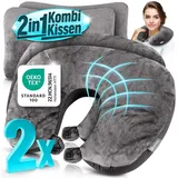 HEIMwert Reisekissen Nackenkissen 37 x 27 cm Grau
