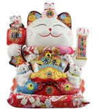 Freak Scene Superfreak Glückskatze - Maneki-Neko - Winkekatze aus Porzellan 30 cm weiß - Maneki Neko 07