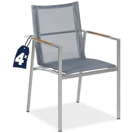 Garland® Monza Gartenstuhl 58 x 58 x 91 cm grau 4 St.