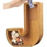 Niktule Klares Sparglas,spardose Kinder,Große Münzbank mit Buchstaben aus,spardose mit Namen, transparente Spardose, Weihnachtsgeburtstagsgeschenk für Kleinkinder,Jungen,Erwachsene, Heimdekoration