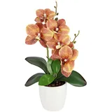 Kunstblume Orchidee 28 cm Kunststoff Orange