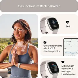 Fitbit Sense 2 aluminium platin/mondweiß