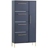 Lomadox Flur Schuhschrank KELLA-80 in nachtblau, B/H/T: ca. 88,4/174,2/30 cm - Blau