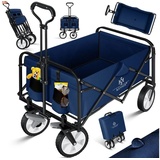 KESSER KESSER® Bollerwagen faltbar Handwagen Transportkarre Gerätewagen inkl. 2 Netztaschen klappbar PVC-Reifen bis 80 kg Tragkraft transportwagen Gartenanhänger ohne Dach