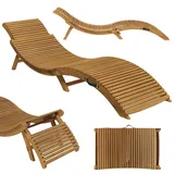 STEELSØN Gartenliege Ophira aus Holz, klappbare Sonnenliege, Holzliege wasserfest, Saunaliege mit Verstellbarer Kopfstütze, Akazienholz geölt, bis 200 kg belastbar