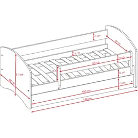 raumhirsch furniture Kinderbett 80 x 180 cm Holzwerkstoff weiß