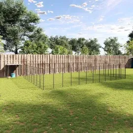 vidaXL Hundezwinger 7,7 m x 5,5 m x 1,1 m Stahl Schwarz