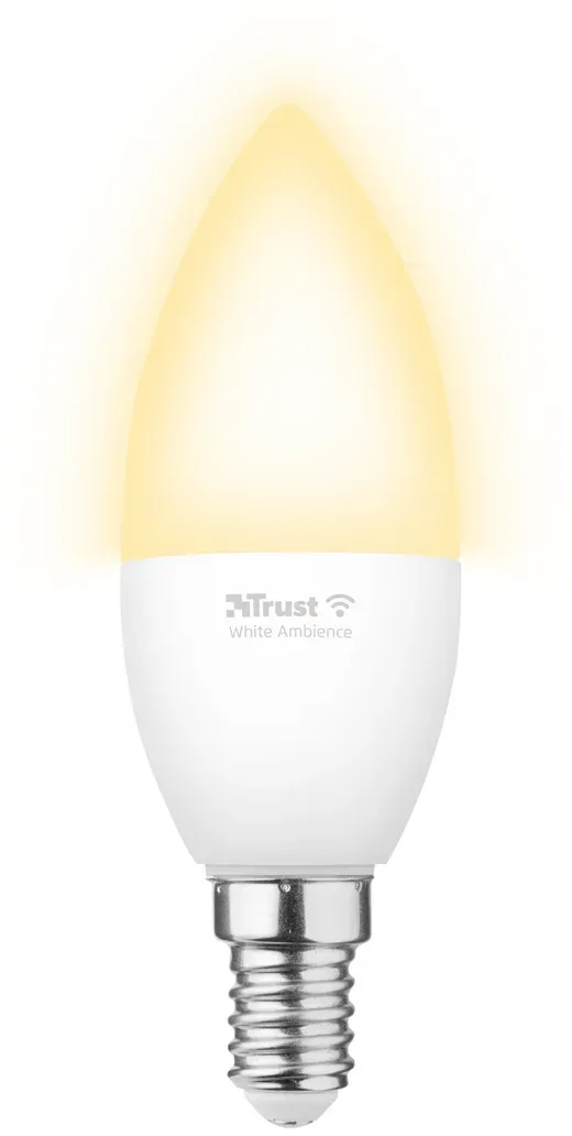 Trust E14 LED CCT WI-FI Smarte WiFi LED-Kerze, Lichtstimmung weiß, Fassung E14, von Ihrem Smartphone/Tablet zu steuern