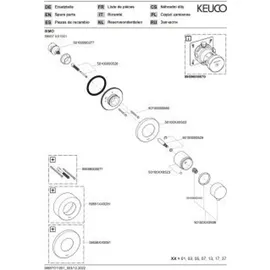 Keuco IXMO Umstellventil Unterputzmodell für 2 Verbraucher mit Comfort Griff Messing gebürstet 59557251001