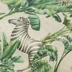Dekostoff "Tiere & Blätter", natur-color