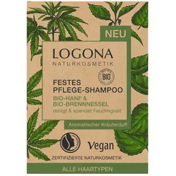 LOGONA Festes Pflege Shampoo Bio-Hanf & Bio-Brennnessel 60 g