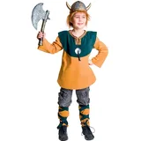 Unbekannt Kinder Kostüm Wikinger Wecky MIT HELM Fasching Karneval Komplettkostüm (140/152)