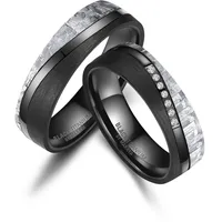 Partnerring MARRYA Gr. 54, damen ring, schwarz, weiß, grau, Fingerringe, Damen, 54, Titan