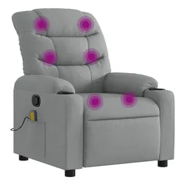 vidaXL Massagesessel 50 x 80,5 x 0 cm Hellgrau Polyester mit Fernbedienung