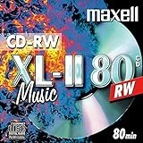 Maxell 624865 CD-RW 80 Rohlinge (speziel für Musik, 700MB, überschreibbar, 1er Jewelcase)