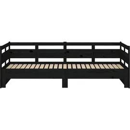 vidaXL Tagesbett Ausziehbar Schwarz Massivholz Kiefer 2x(80x200) cm
