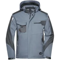 James & Nicholson Workwear Winter Softshell Jacke JN824, carbon/schwarz,