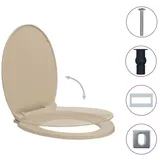 vidaXL Toilettensitz mit Absenkautomatik Quick-Release Beige Oval