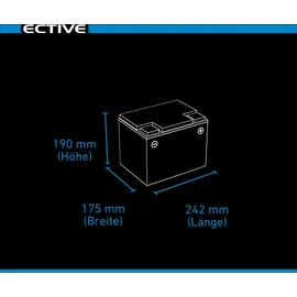 Ective DC 70 AGM Versorgungsbatterie 17,5 x 19 cm Schwarz