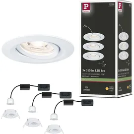 Paulmann Nova Mini Coin 3er Set rund 3x4 W 2700K Weiß matt