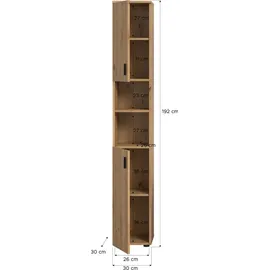 MID.YOU Mone Hochschrank 0 x 0 cm Braun Holz, Kunststoff