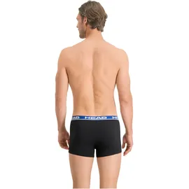 Head Herren Boxershorts im Pack - Basic, Baumwoll Stretch, einfarbig Schwarz/Blau L