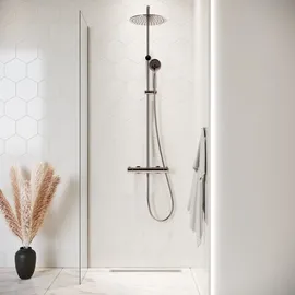 Badplaats Florida Walk-In-Dusche 40 x 200 cm Silber/Glas Duschabtrennung