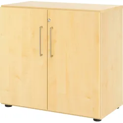 bümö Aktenschrank abschließbar, Büroschrank Holz 80cm breit in Ahorn - abschließbarer Schrank mit Aktenregal für's Büro & Arbeitszimmer, Büro Möbel
