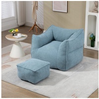 OKWISH Sitzsack Lazy Sofa/Fußhocker, Komfort-Schaukelstuhl mit hoher Rückenlehne (Couchsessel für Erwachsene und Kinder, für drinnen und draußen) blau