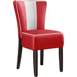 2er-Set Dinerstuhl | Leder | Rot | Diner Stühle, American Diner Stuhl, American Stuhl