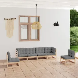 vidaXL Garten-Lounge-Set 6-tlg. grau